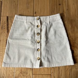 Off White Button Skirt